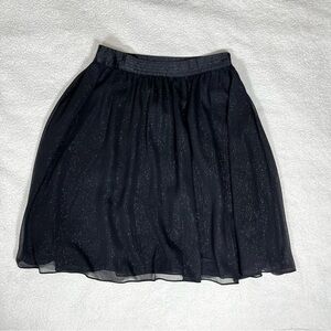 Shimmery Sparkly Formal Party Ready andHoliday Black Full A-Line Skirt. Size 6.